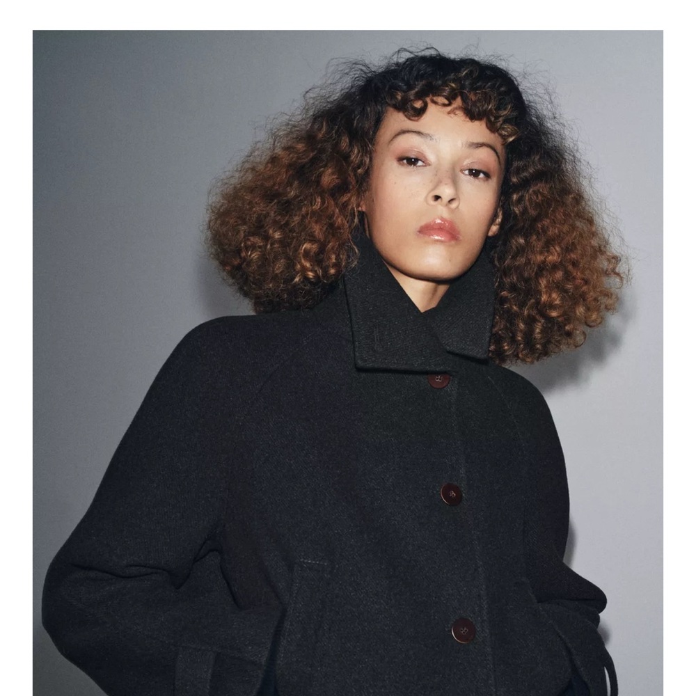 Zara Women’s Dark Gray Pea crop coat - Picture 8 of 10
